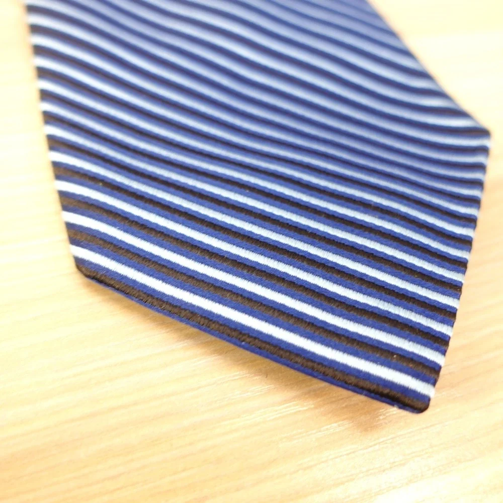 Brooks Brothers Makers Tie Mens Blue Repp Silk Stripe Classic Ivy Groom USA Made